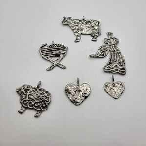 Vintage Handmade MCC Animal Silver tone Necklace pendants